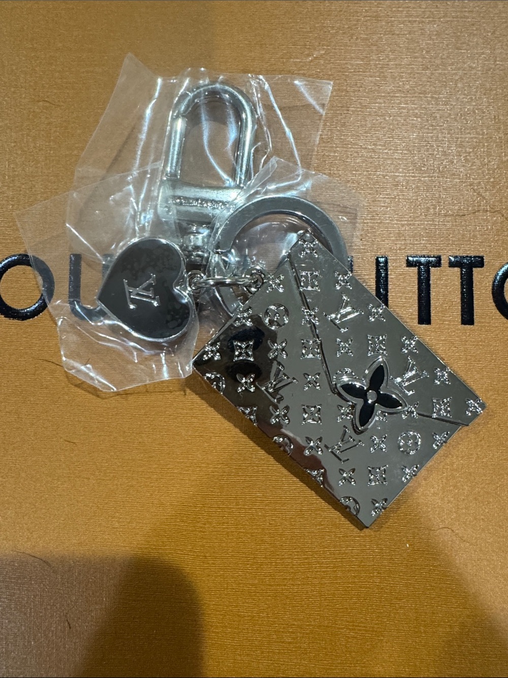 Silver Monogram Padlock Key Charm